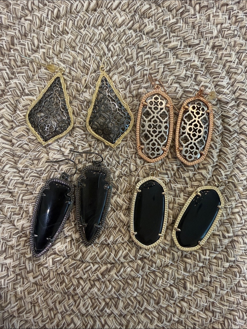 Kendra Scott Black Stone Drop Earrings Assortment